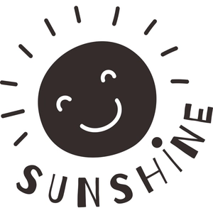 Minimalist sun smiling wall sticker with sunshine text for living room decoration