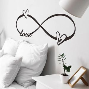 Infinity love wall sticker with hearts for modern bedroom and living room decor