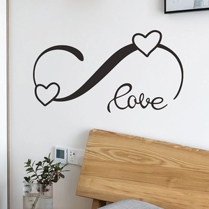 Sticker mural infini avec cœurs love pour décoration de salon et chambre minimaliste