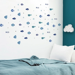 Cartoon ocean fish and starfish wall stickers for children's room decoration