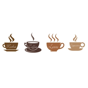 Adesivi murali creativi con tazze di caffè Mocha Coffee Latte e Cappuccino per cucina e bar