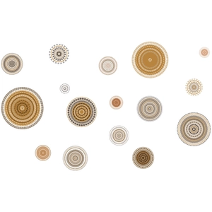 Stickers muraux mandala bohème aux motifs géométriques marron et beige pour salon