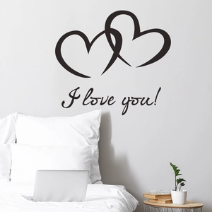 Minimalist I love you heart wall stickers for modern bedroom and living room decor