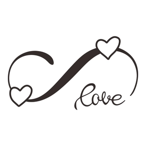 Sticker mural coeur infini love minimaliste pour la décoration du salon et de la chambre