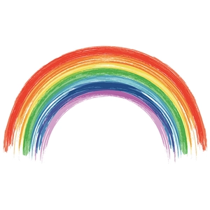 Rainbow wall sticker with hand-painted oil brush texture for children's room decoration