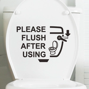 Sticker minimaliste Please Flush After Using pour couvercle de toilette et décor