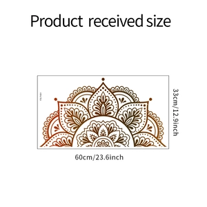 Detailed dimension guide for Mandala wall sticker FX-F491 in bohemian style