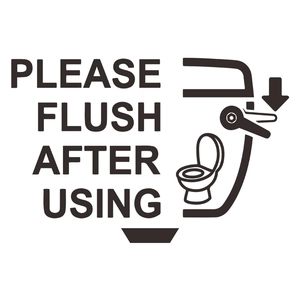 Sticker de toilette minimaliste Please Flush After Using pour décoration de salle de bain