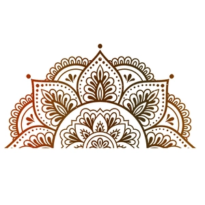 Self-adhesive dark brown mandala wall sticker for bedroom and living room wall decor