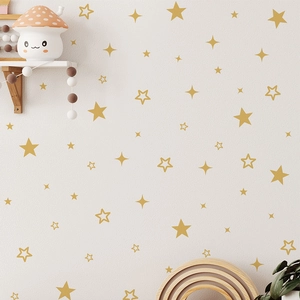 Golden Star Wall Stickers PVC Removable Star Wall Decals For Kids Room Nursery Bedroom Home Decor Art Mural Gold Stickers