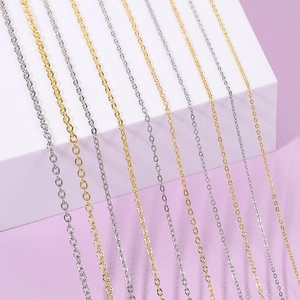 304 Roestvrij Staal Plat Gedrukte Schakelketting DIY Sieraden Maken 18K Vergulde Halsketting Kleding Nagels Kettingen