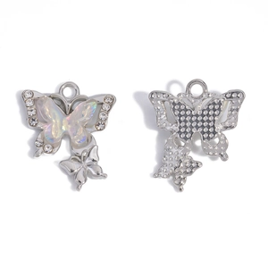 Pendentifs papillon colorés avec strass pour création de bijoux DIY et boucles d'oreilles