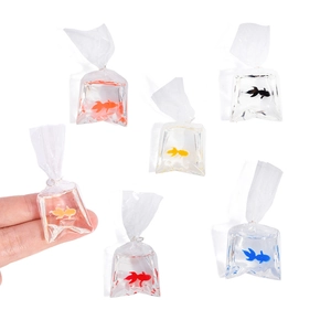 Miniature resin goldfish water bag pendants for creative DIY jewelry making