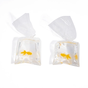 Creative resin goldfish earrings in a simulated clear water bag design for DIY jewelry