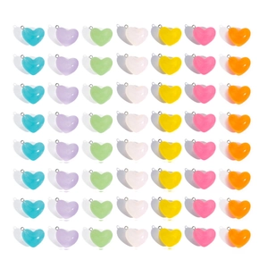 Pendentif en Résine Acrylique Couleur Gelée en Forme de Cœur pour Porte-clés DIY Accessoires de Fabrication de Bijoux