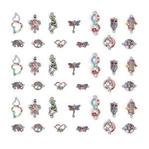Ethnic style colorful enamel turtle and owl alloy charms for DIY jewelry making