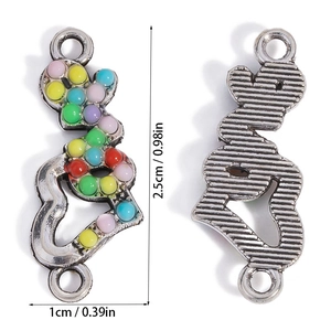 Detailed front and back view of a colorful resin turtle pendant for DIY jewelry making