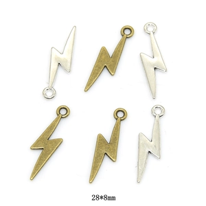 Colgantes de rayo de aleación vintage para joyería DIY en colores plata y bronce