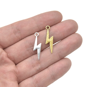 Colgantes de rayo en aleación retro oro y plata para creación de joyería DIY