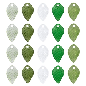 Ciondoli a Foglia Verde in Acrilico per Creazione Gioielli Perline Sfuse Fai da Te per Collana Bracciale Accessori Artigianali