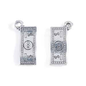 Vintage silver alloy dollar sign pendant for DIY necklaces and bracelet charms