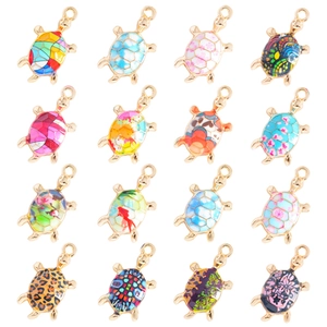 Vintage Sea Turtle Alloy Enamel Pendants Marine Animal Charms For DIY Necklace Bracelet Making Cute Turtle Jewelry Accessory