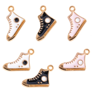 Pendentifs de chaussures en toile montantes en alliage pour création de bijoux DIY