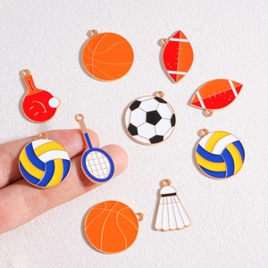 DIY colorful sport charms including basketball, soccer, and tennis for jewelry making