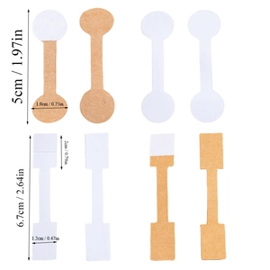Self-adhesive kraft and white paper jewelry price tags for rings and bracelets