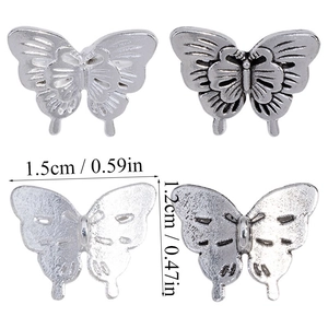 Zinc alloy butterfly spacer beads in bright and vintage silver finish for DIY jewelry