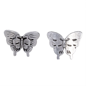 Antique silver zinc alloy 3D butterfly spacers for jewelry making in traditional style