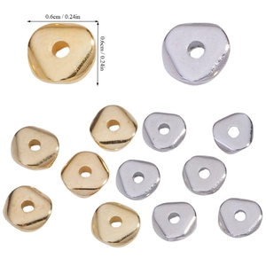 0.6cm triangular CCB spacer beads in gold and silver for DIY jewelry making