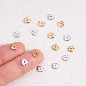 Metallic gold and silver triangle CCB spacer beads for DIY jewelry making and bracelets