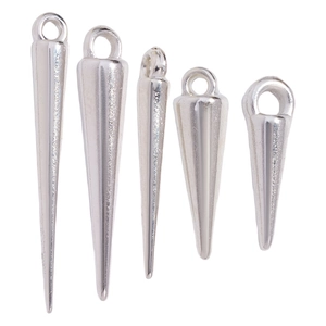 Punk Silver Color Plastic Spike Pendants CCB Cone Charms For DIY Jewelry Making Gothic Hip Hop Necklace Bracelet Accessories