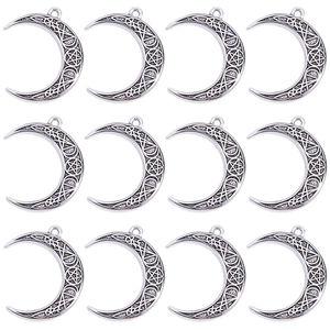Vintage Legering Keltische Maan Pentagram Hanger Antiek Zilver Maan Ster Hemel Rune Charms Voor Sieraden Maken DIY Accessoires