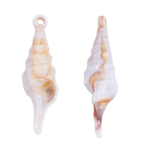 Pendenti a conchiglia in acrilico con spirali arancioni per creazione gioielli fai da te