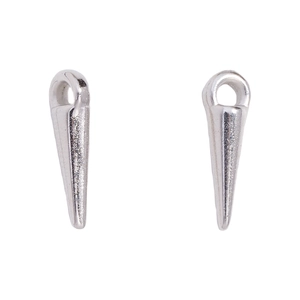 Macro detail of silver CCB cone pendants with metallic matte texture for DIY jewelry