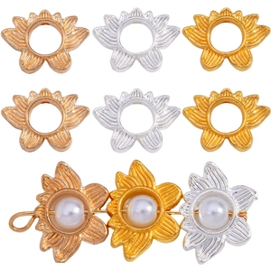 Perles intercalaires lotus en alliage or, argent et or rose pour bijoux diy