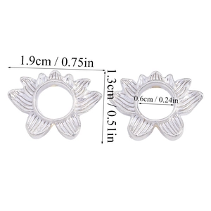 Perles intercalaires lotus en alliage argenté avec dimensions pour bijoux