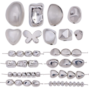 Silver Plastic CCB Beads Butterfly Heart Geometric Spacer Beads For DIY Jewelry Making Bracelet Necklace Handmade Craft Loose Beads