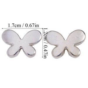 Bright silver CCB butterfly spacer beads for DIY jewelry with size measurements