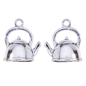 Lot de breloques théière miniature en alliage argenté pour bijoux et colliers