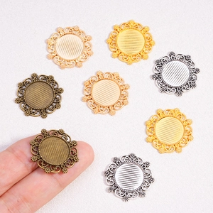 DIY ronde cabochon basisbedels met vintage bloemmotieven in meerdere kleuren