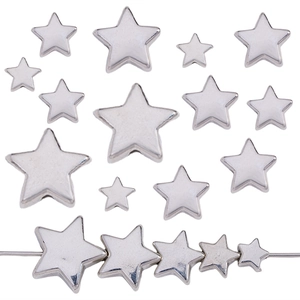 Silver Electroplated Star CCB Plastic Beads DIY Jewelry Making Spacer Beads For Bracelet Necklace Handcrafted Loose Beads