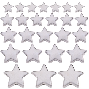 Silver star shaped CCB spacer beads in five various sizes for DIY jewelry making