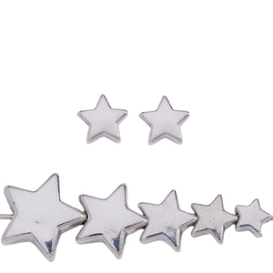 Silver star-shaped CCB plastic spacer beads and earrings set for DIY jewelry making