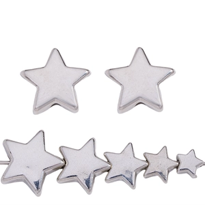 Silver CCB star-shaped spacer beads for DIY jewelry making and necklace crafts