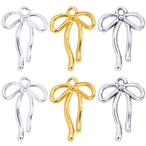 Colgantes de lazo dorados y plateados para creación de joyas DIY y accesorios de collares