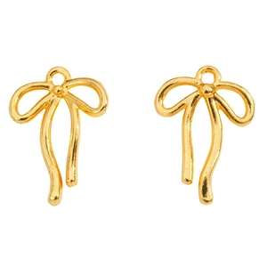 Colgante de lazo dorado pulido para hacer joyas DIY collares y brazaletes