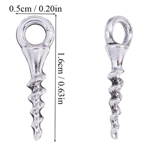 Pitons à vis en métal argenté 1,6x0,5cm pour création de bijoux DIY et pendentifs
